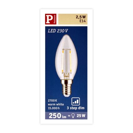 LED-pære dæmpbar E14/2,5W/230V 2700K - Paulmann 28572