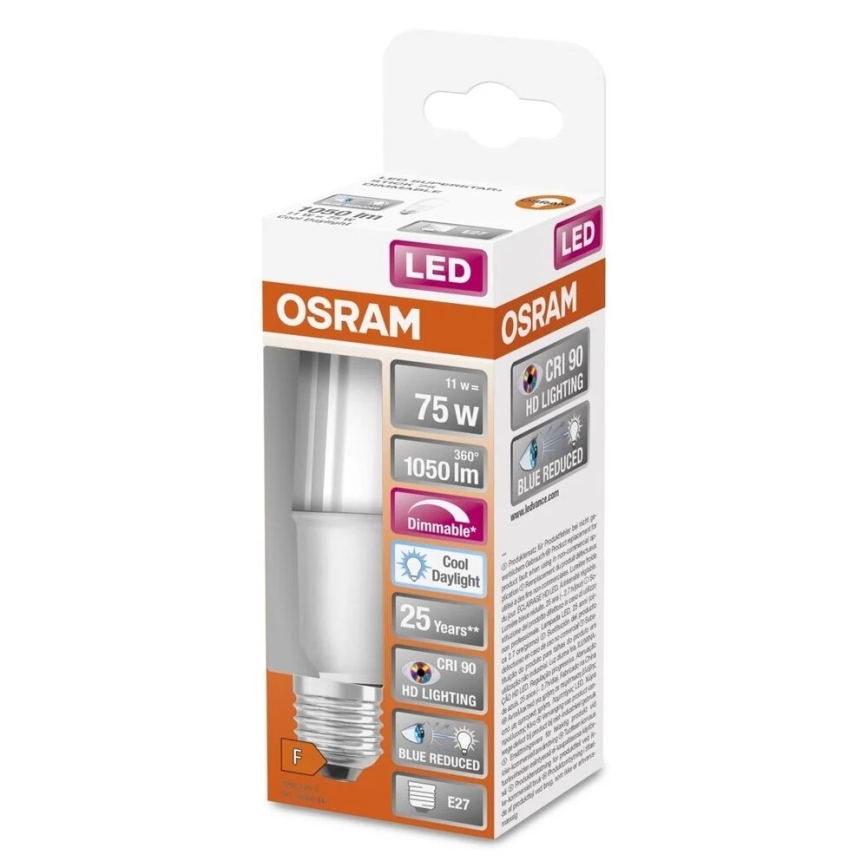 LED-pære dæmpbar E27/11W/230V 6500K CRI 90 - Osram