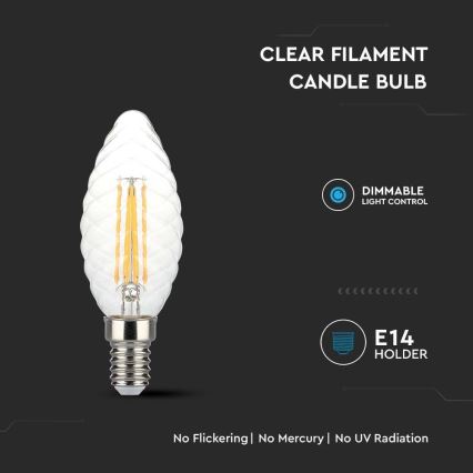 LED-pære dæmpbar FILAMENT E14/4W/230V 3000K