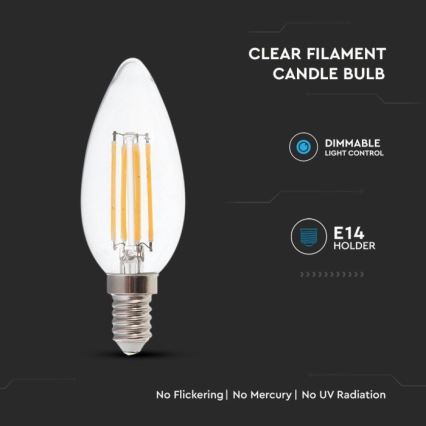 LED-pære dæmpbar FILAMENT E14/4W/230V 3000K