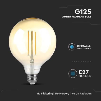 LED-pære dæmpbar FILAMENT G125 E27/8W/230V 2200K
