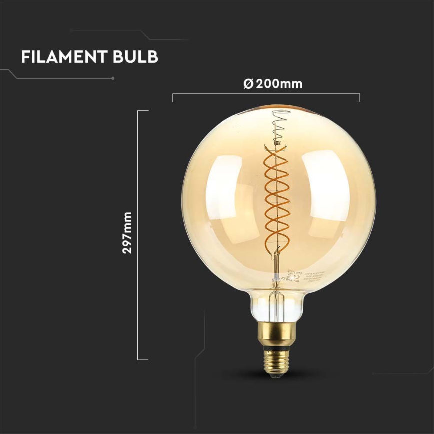 LED-pære dæmpbar FILAMENT G200 E27/8W/230V 1800K