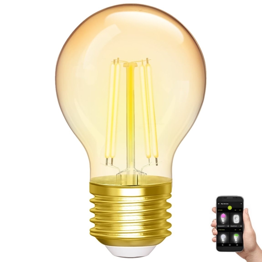 LED-pære dæmpbar FILAMENT G45 E27/4,5W/230V 2700-6500K Wi-Fi - Aigostar