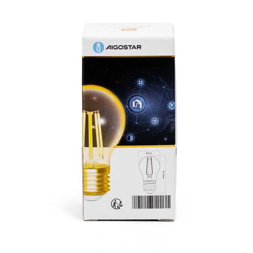 LED-pære dæmpbar FILAMENT G45 E27/4,5W/230V 2700-6500K Wi-Fi - Aigostar