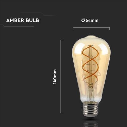 LED-pære dæmpbar FILAMENT ST64 E27/4,8W/230V 1800K