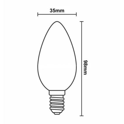 LED-pære dæmpbar FILAMENT VINTAGE C35 E14/6W/230V 2000K