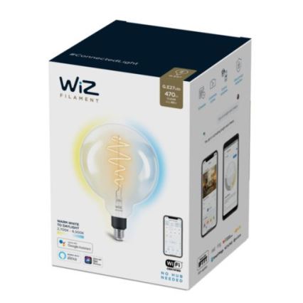 LED-pære dæmpbar FILAMENT G200 E27/6,5W/230V 2700-6500K CRI 90 Wi-Fi - WiZ