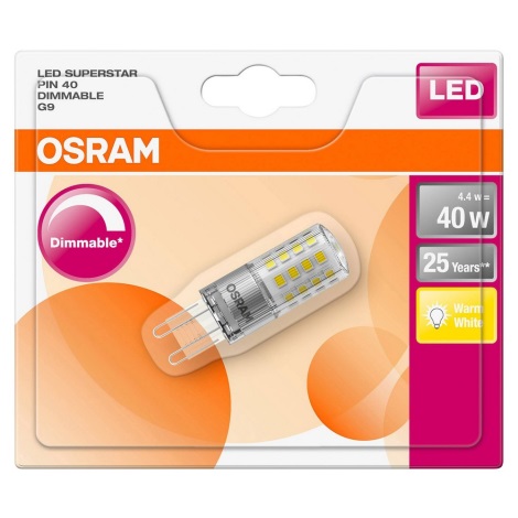 LED-pære dæmpbar G9/4,4W/230V 2700K - Osram