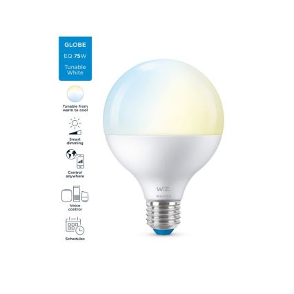 LED-pære dæmpbar G95 E27/11W/230V 2700-6500K CRI 90 Wi-Fi - WiZ