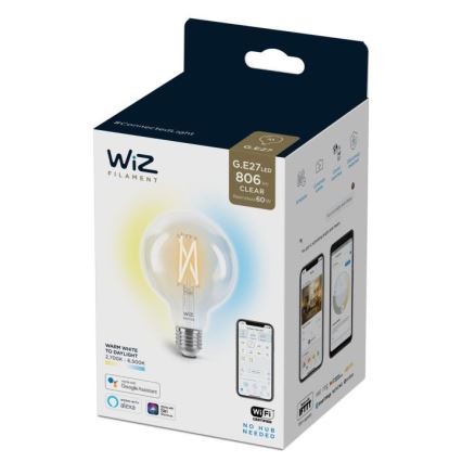 LED-pære dæmpbar FILAMENT G95 E27/6,7W/230V 2700-6500K CRI 90 Wi-Fi - WiZ