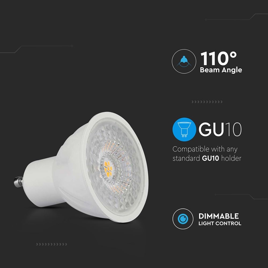 LED-pære dæmpbar GU10/6W/230V 4000K 110°