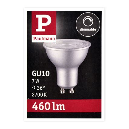 LED-pære dæmpbar GU10/7W/230V 2700K - Paulmann 28753