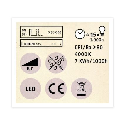 LED-pære dæmpbar GU10/7W/230V 4000K - Paulmann 28754