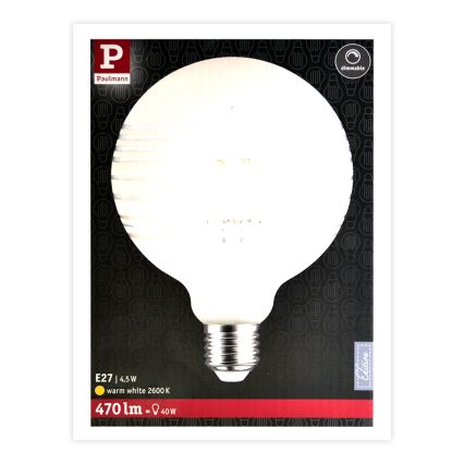 LED-pære dæmpbar KLASSISK G125 E27/4,5W/230V 2600K - Paulmann 28744