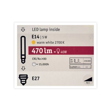 LED-pære dæmpbar MOSAIC G125 E27/5W/230V 2700K - Paulmann 28750