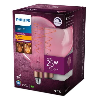 LED-pære dæmpbar Philips DECO G200 E27/4,5W/230V 1800K