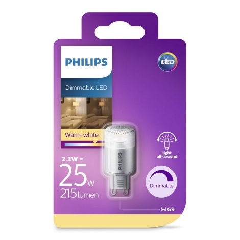 LED-pære dæmpbar Philips G9/2,3W/230V 2700K