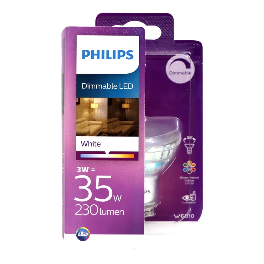 LED-pære dæmpbar Philips GU10/3W/230V 3000K