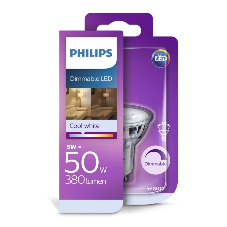 LED-pære dæmpbar Philips GU10/4W/230V 4000K CRI90