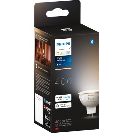 LED-pære dæmpbar Philips Hue White Ambiance GU5,3/MR16/5,1W/12V 2200-6500K