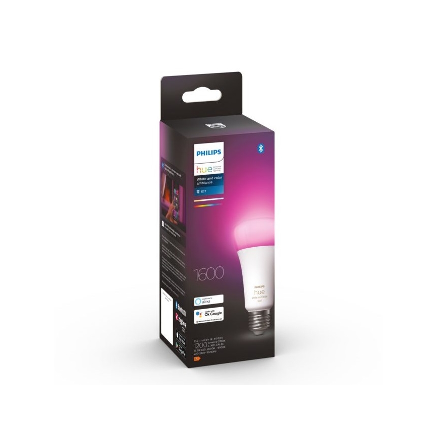 LED-pære dæmpbar Philips Hue White And Color Ambiance A67 E27/13,5W/230V 2000-6500K
