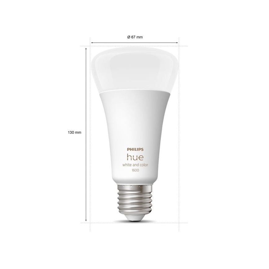 LED-pære dæmpbar Philips Hue White And Color Ambiance A67 E27/13,5W/230V 2000-6500K