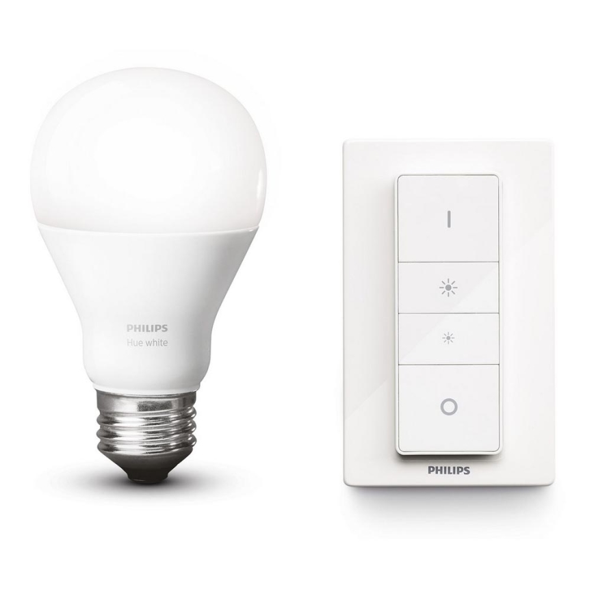 LED-pære dæmpbar Philips Hue WHITE A60 E27/9,5W/230V 2700K + fjernbetjening