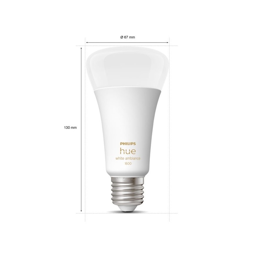LED-pære dæmpbar Philips Hue WHITE AMBIANCE E27/13W/230V 2200-6500K