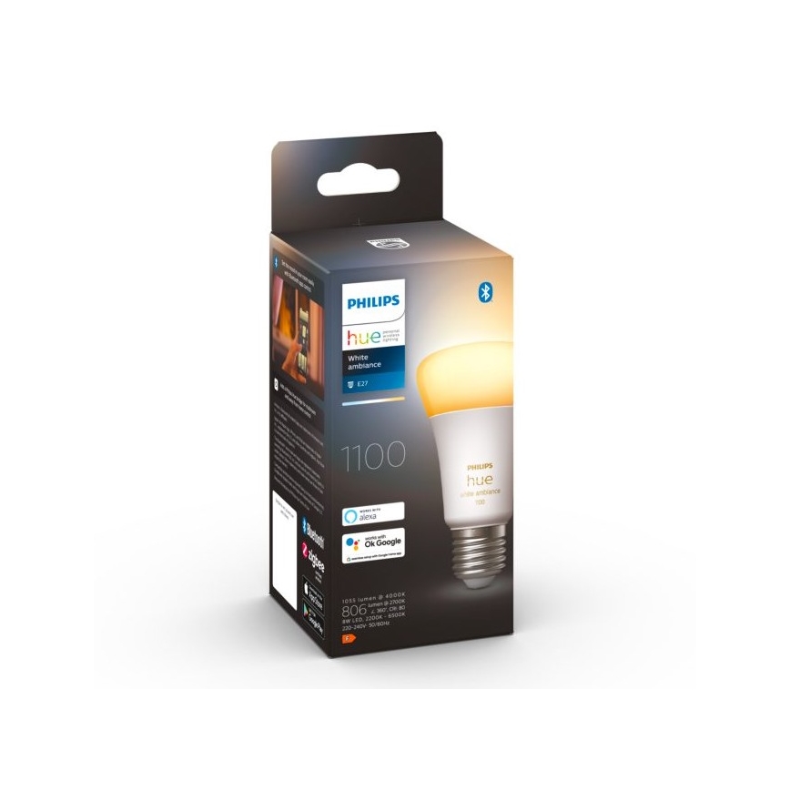 LED-pære dæmpbar Philips Hue WHITE AMBIANCE E27/8W/230V 2200-6500K