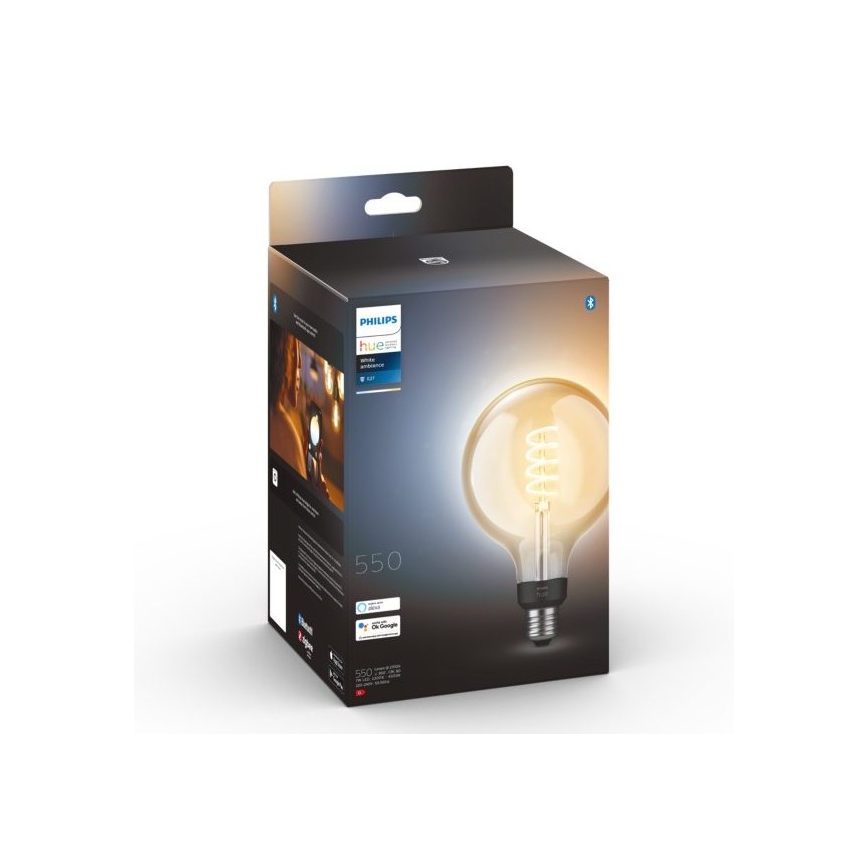 LED-pære dæmpbar Philips Hue WHITE AMBIANCE G125 E27/7W/230V 2200-4500K