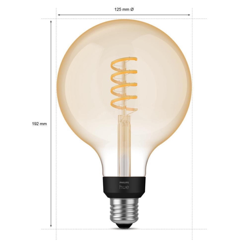 LED-pære dæmpbar Philips Hue WHITE AMBIANCE G125 E27/7W/230V 2200-4500K