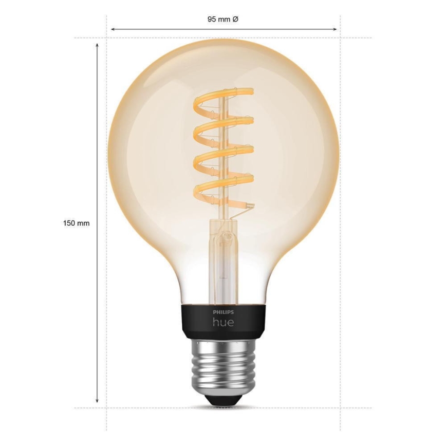 LED-pære dæmpbar Philips Hue WHITE AMBIANCE G93 E27/7W/230V 2200-4500K