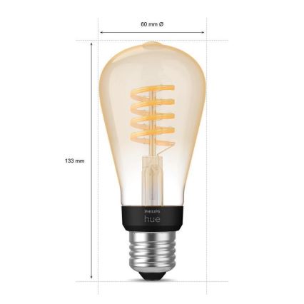 LED-pære dæmpbar Philips Hue WHITE AMBIANCE ST64 E27/7W/230V 2200-4500K