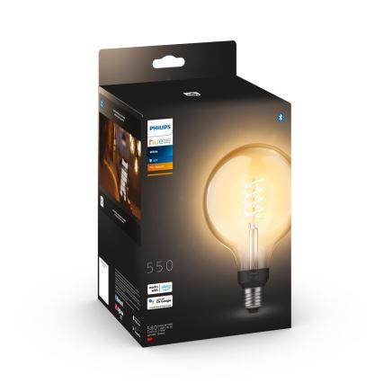 LED-pære dæmpbar Philips Hue WHITE FILAMENT G125 E27/7W/230V 2100K