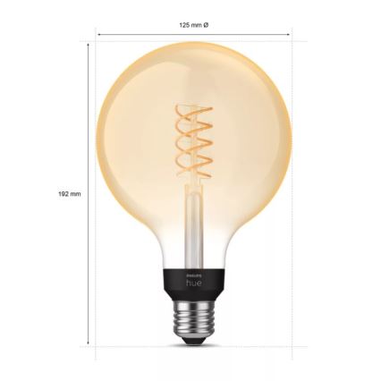 LED-pære dæmpbar Philips Hue WHITE FILAMENT G125 E27/7W/230V 2100K