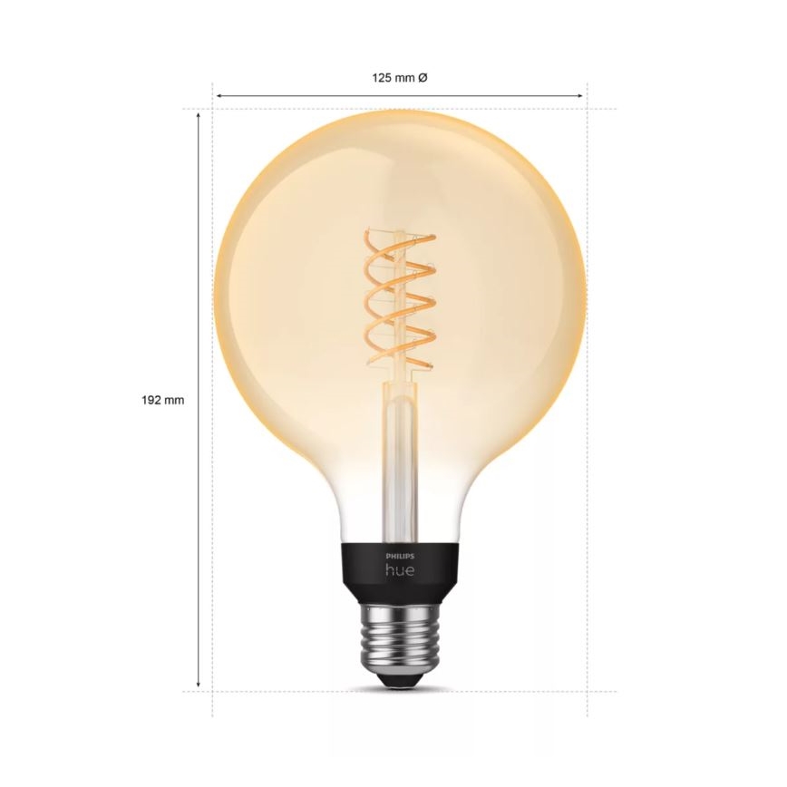 LED-pære dæmpbar Philips Hue WHITE FILAMENT G125 E27/7W/230V 2100K