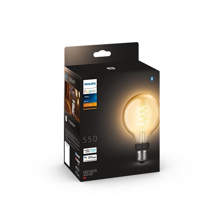 LED-pære dæmpbar Philips Hue WHITE FILAMENT G93 E27/7,2W/230V 2100K