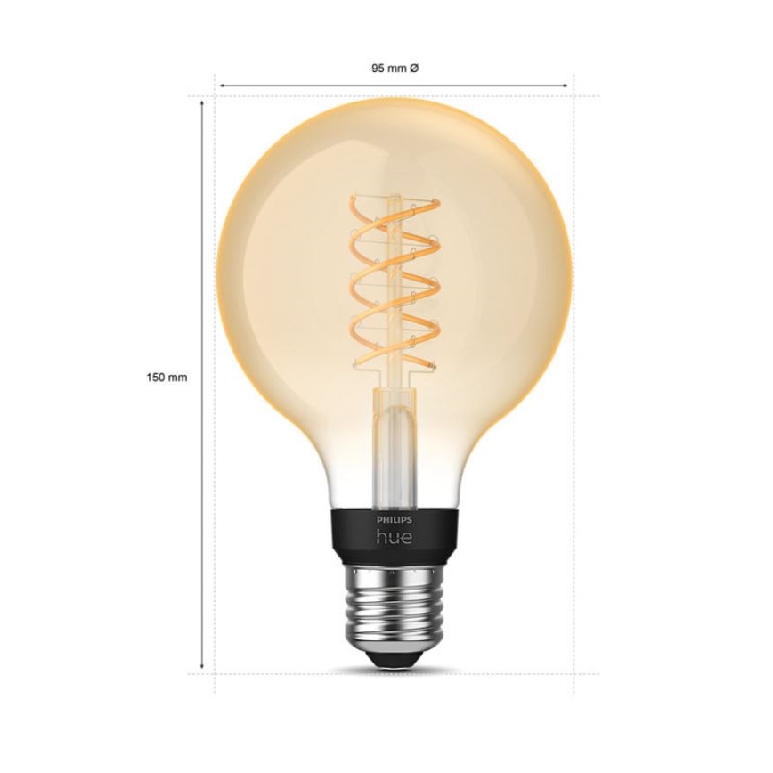LED-pære dæmpbar Philips Hue WHITE FILAMENT G93 E27/7,2W/230V 2100K