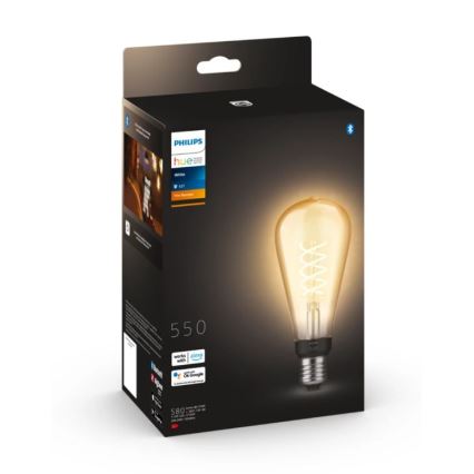 LED-pære dæmpbar Philips Hue WHITE FILAMENT ST72 E27/7W/230V 2100K