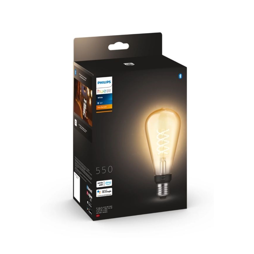 LED-pære dæmpbar Philips Hue WHITE FILAMENT ST72 E27/7W/230V 2100K