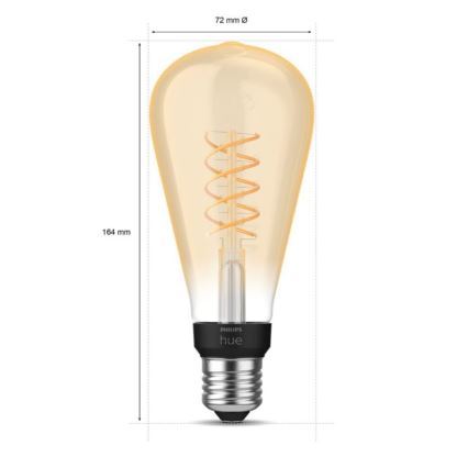 LED-pære dæmpbar Philips Hue WHITE FILAMENT ST72 E27/7W/230V 2100K