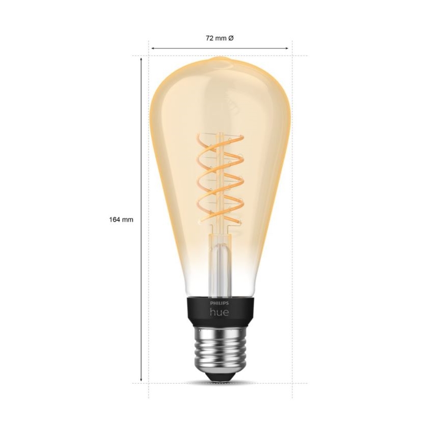 LED-pære dæmpbar Philips Hue WHITE FILAMENT ST72 E27/7W/230V 2100K