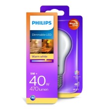 LED-pære dæmpbar Philips Warm Glow E27/5W/230V 2200K-2700K