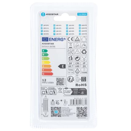 LED-pære dæmpbar R7s/12W/230V 2700K - Aigostar