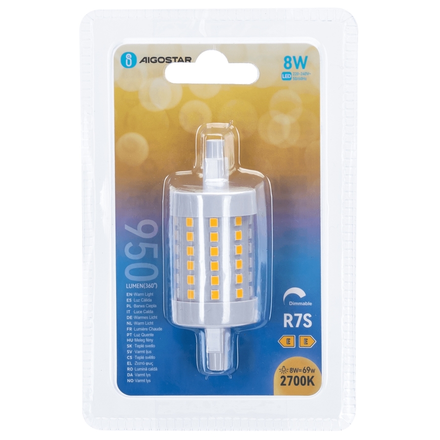 LED-pære dæmpbar R7s/8W/230V 2700K - Aigostar