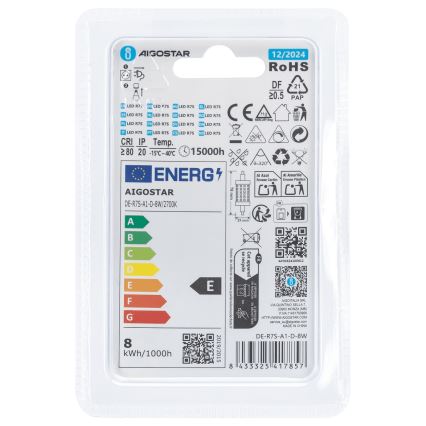 LED-pære dæmpbar R7s/8W/230V 2700K - Aigostar