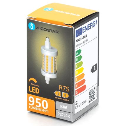 LED-pære dæmpbar R7s/8W/230V 2700K - Aigostar