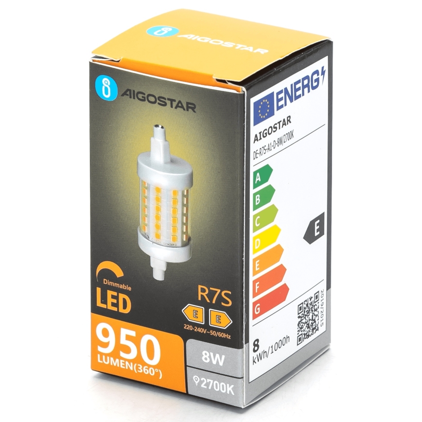 LED-pære dæmpbar R7s/8W/230V 2700K - Aigostar