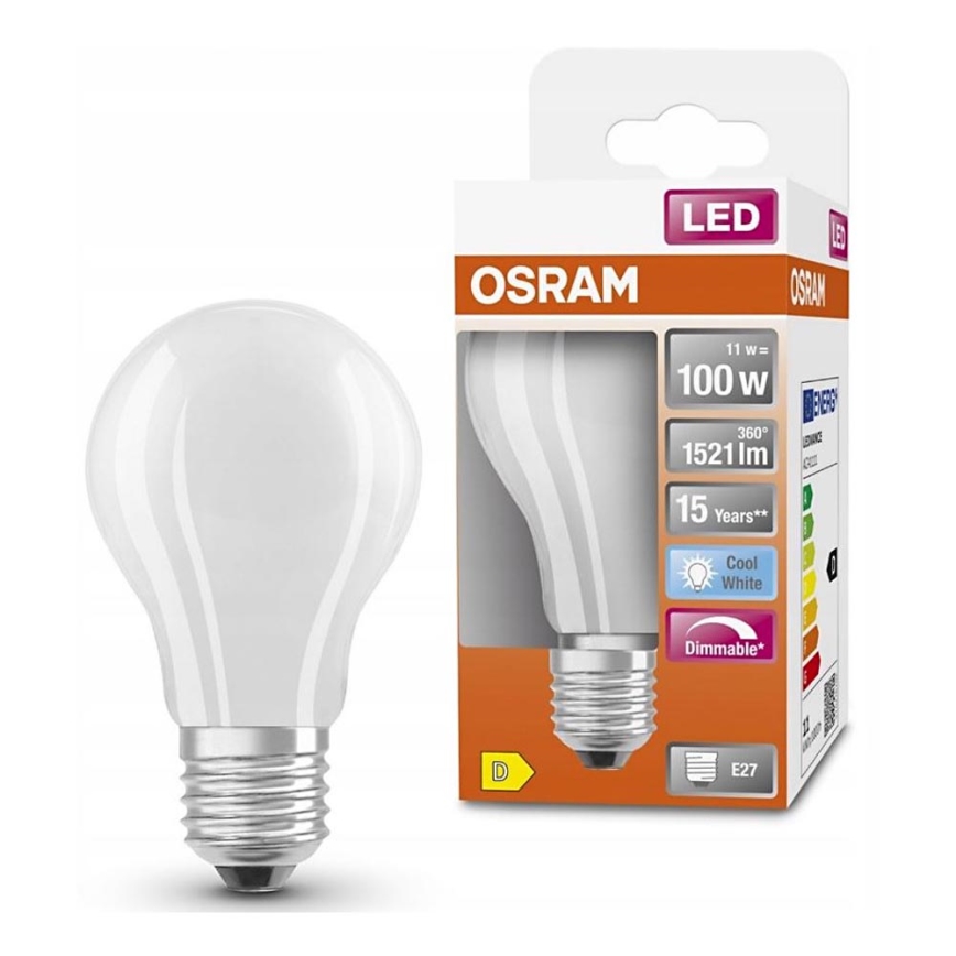 LED-pære dæmpbar RETROFIT A60 E27/11W/230V 4000K - Osram