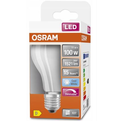 LED-pære dæmpbar RETROFIT A60 E27/11W/230V 4000K - Osram